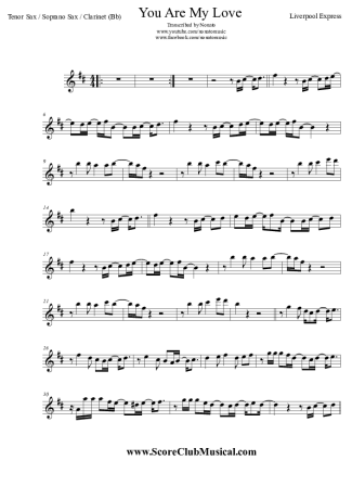 Liverpool Express You Are My Love score for Tenor Saxophone Soprano (Bb)