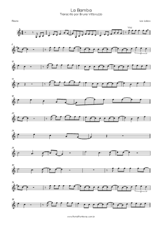 Los Lobos La Bamba score for Flute