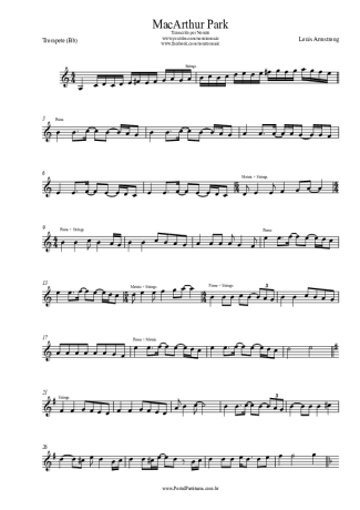 Louis Armstrong MacArthur Park score for Trumpet