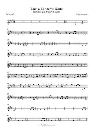 Louis Armstrong What A Wonderful World score for Clarinet (C)