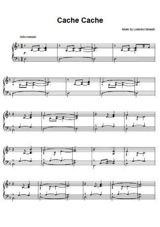 Ludovico Einaudi Cache Cache score for Piano