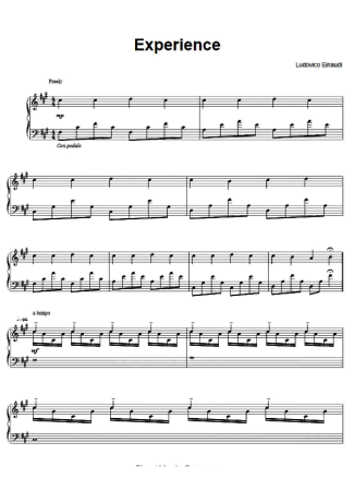 Ludovico Einaudi Experience score for Piano