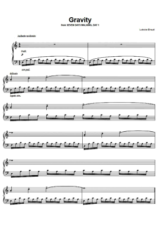 Ludovico Einaudi Gravity score for Piano