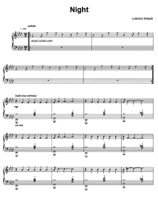 Ludovico Einaudi Night score for Piano
