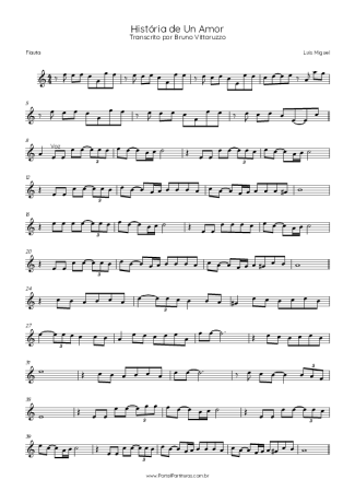 Luís Miguel História De Un Amor score for Flute