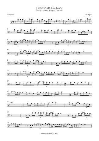 Luís Miguel História De Un Amor score for Trombone