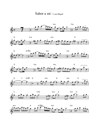 Luís Miguel Sabor a Mi score for Alto Saxophone