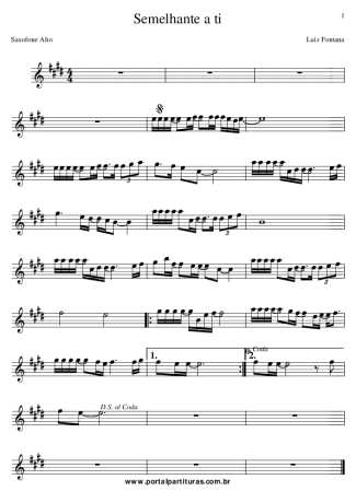 Luiz Fontana Semelhante a Ti score for Alto Saxophone