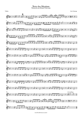 Luiz Gonzaga Xote Das Meninas score for Violin