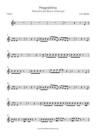 Luiz Melodia Magrelinha score for Flute