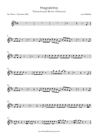 Luiz Melodia Magrelinha score for Tenor Saxophone Soprano (Bb)