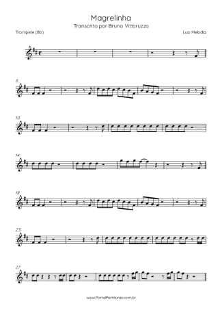 Luiz Melodia Magrelinha score for Trumpet