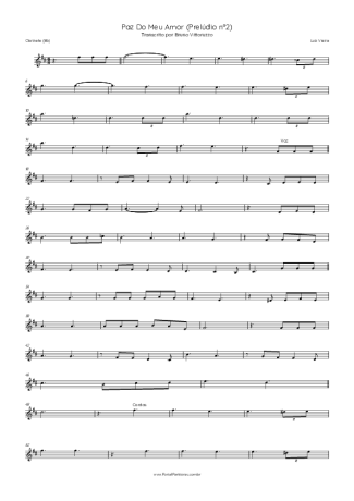 Luiz Vieira Paz Do Meu Amor (Prelúdio Nº2) score for Clarinet (Bb)