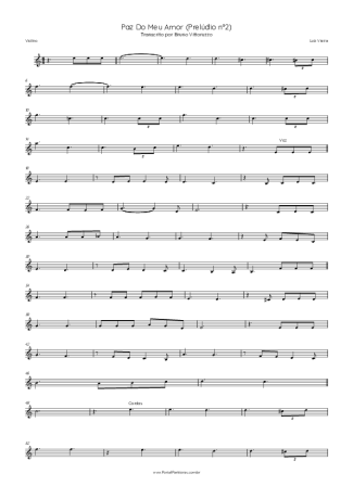 Luiz Vieira Paz Do Meu Amor (Prelúdio Nº2) score for Violin