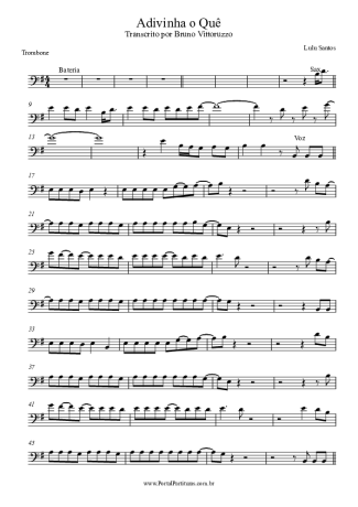 Lulu Santos Adivinha o Quê score for Trombone