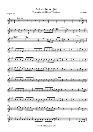 Lulu Santos Adivinha o Quê score for Trumpet