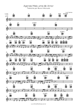 Lulu Santos Apenas Mais Uma De Amor score for Acoustic Guitar