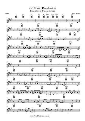 Lulu Santos O Último Romântico score for Acoustic Guitar