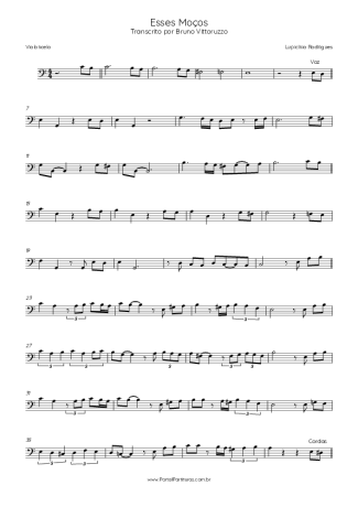 Lupcínio Rodrigues Esses Moços score for Cello