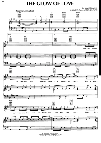 Luther Vandross The Glow of Love score for Piano