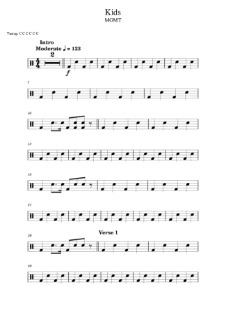 MGMT Kids score for Drums