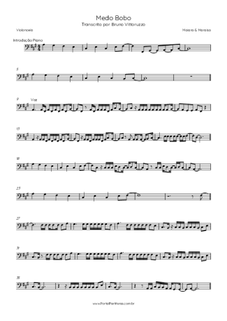 Maiara & Maraisa Medo Bobo score for Cello