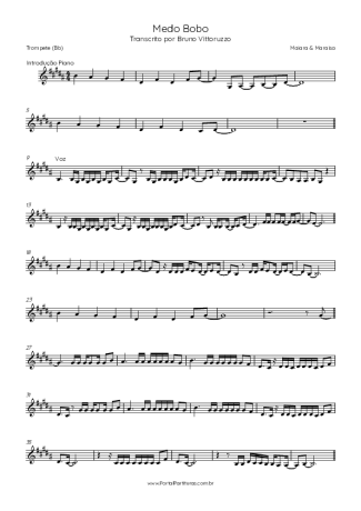 Maiara & Maraisa Medo Bobo score for Trumpet