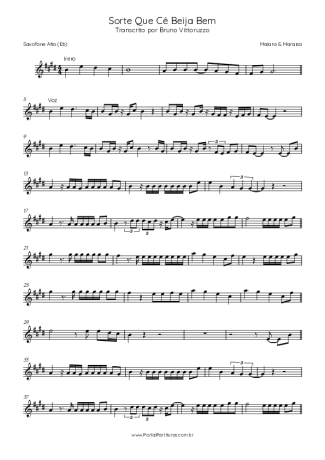 Maiara & Maraisa Sorte Que Cê Beija Bem score for Alto Saxophone