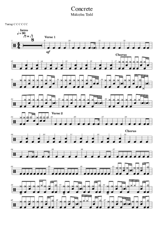 Malcolm Todd Concrete score for Drums