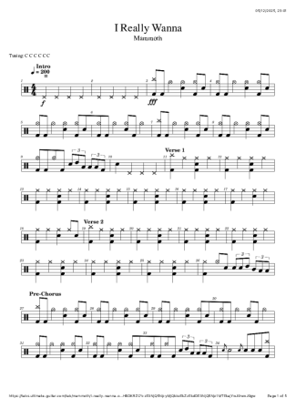 Mammoth  score for Drums