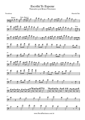 Marcela Taís Escolhi Te Esperar score for Trombone