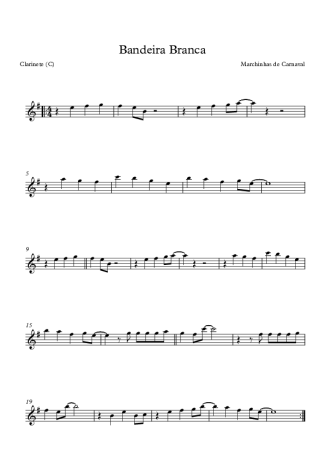 Marchinhas de Carnaval Bandeira Branca score for Clarinet (C)