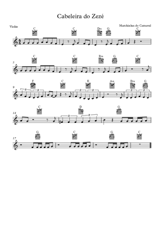 Marchinhas de Carnaval Cabeleira Do Zezé score for Acoustic Guitar