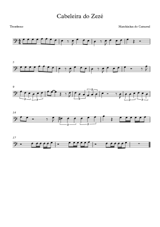 Marchinhas de Carnaval Cabeleira Do Zezé score for Trombone