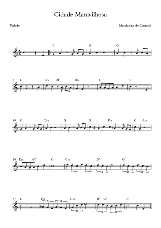Marchinhas de Carnaval Cidade Maravilhosa score for Keyboard