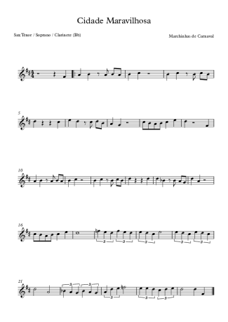 Marchinhas de Carnaval  score for Tenor Saxophone Soprano (Bb)