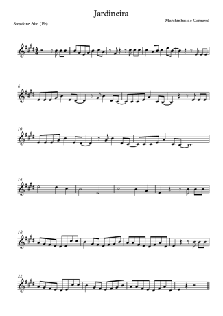 Marchinhas de Carnaval Jardineira score for Alto Saxophone