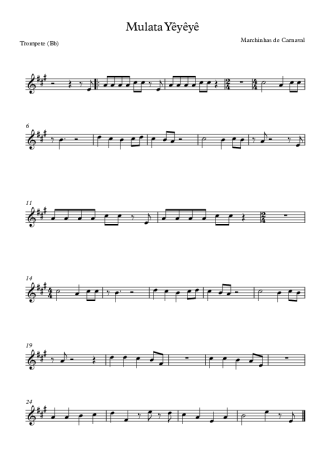 Marchinhas de Carnaval Mulata Yêyêyê score for Trumpet