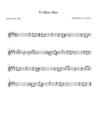 Marchinhas de Carnaval O Abre Alas score for Alto Saxophone