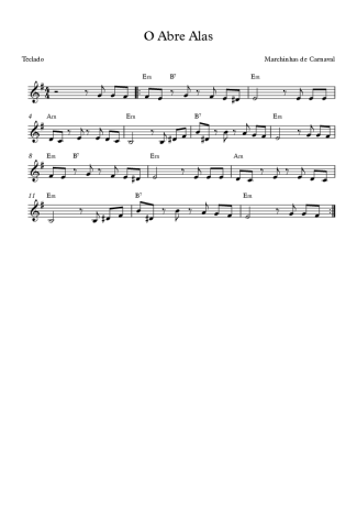 Marchinhas de Carnaval O Abre Alas score for Keyboard