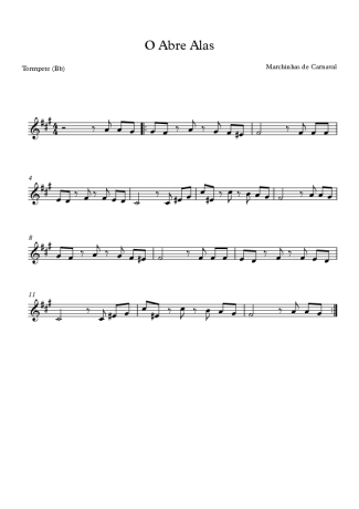 Marchinhas de Carnaval O Abre Alas score for Trumpet