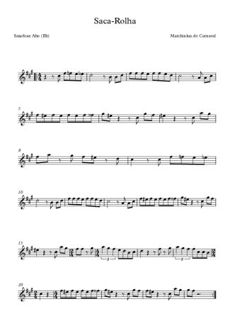 Marchinhas de Carnaval Saca Rolha score for Alto Saxophone