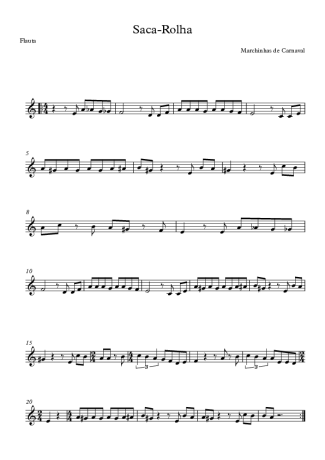 Marchinhas de Carnaval Saca Rolha score for Flute