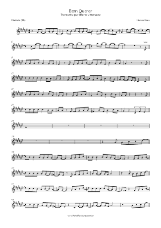 Marcos Góes Bem Querer score for Clarinet (Bb)