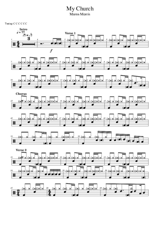 Maren Morris My Church score for Drums