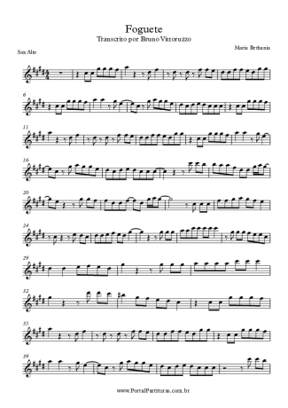 Maria Bethânia Foguete score for Alto Saxophone