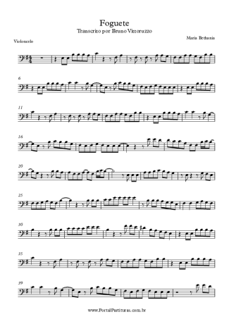 Maria Bethânia Foguete score for Cello