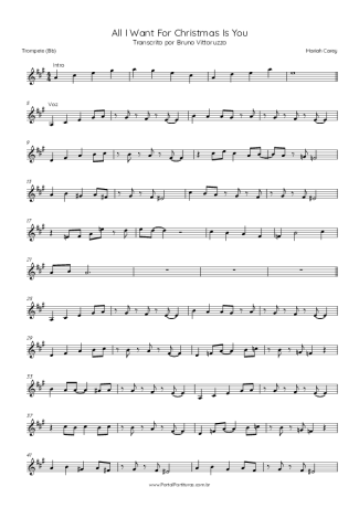 Mariah Carey All I Want For Christmas Is You score for Trumpet