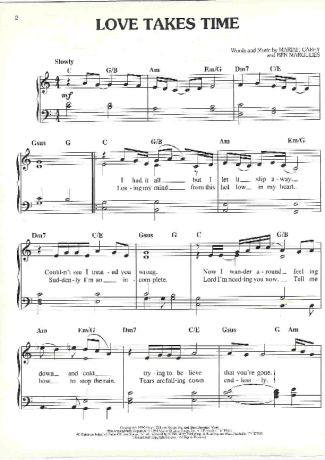 Mariah Carey Love Takes Time score for Piano