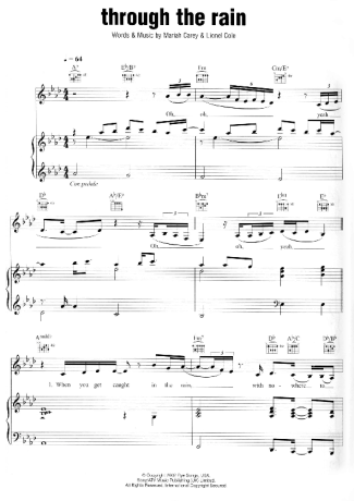 Mariah Carey Through The Rain score for Piano